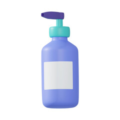 3d Rendering of Soap bottle isolated on white.