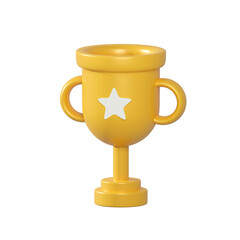 3d Rendering of Trophy icon isolated on white.