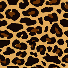 Fototapeta na wymiar Cheetah skin abstract seamless pattern. Wild animal cheetah brown spots for fashion print design, web, cover, wrapping paper, wallpaper and cutting.