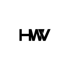 hwv lettering initial monogram logo design