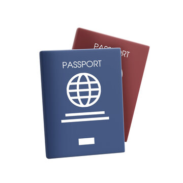 travel concept.3D rendering oblect illustration of passport.