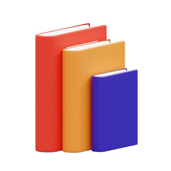 3d Rendering of Stack of book icon isolated on white.
