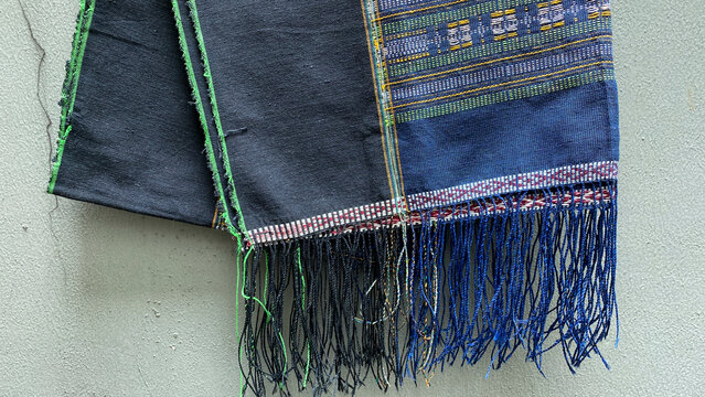 Ulos or traditional Batak Toba cloth with colorful patterns.
