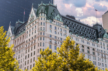 Naklejka premium The Plaza Hotel is the most famous hotel in New York next to Central Park