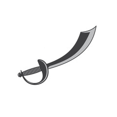 illustration of pirate sword, vector art.