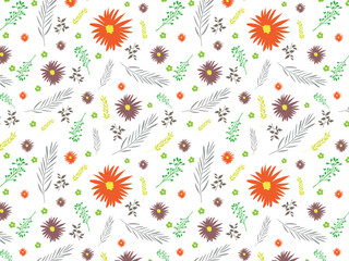 Fototapeta premium Botanical Print seamless pattern, modern and unique overall pattern swatch