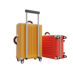 travel concept.3D rendering illustration of luggage.