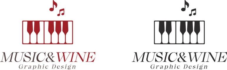 Music Wine logo template