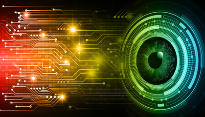 eye cyber circuit future technology concept background
