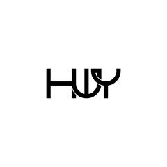 hwy lettering initial monogram logo design