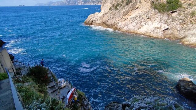 Praiano - Panoramica della Cala di Torre Grado dalla scalinata di accesso