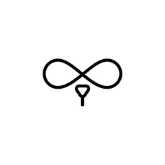 Infinity Bear Logo. logo for a company in the field of science, because this logo has a visual of a bear wearing laboratory glasses