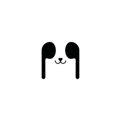 panda logo headset. logos for technology companies. panda face formed from the silhouette of the headset