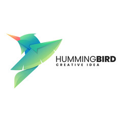 Vector Logo Illustration Bird Gradient Colorful Style