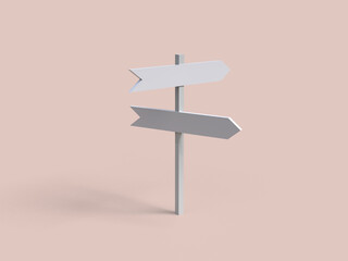 Road sign 3d render background