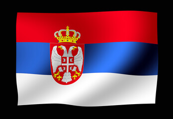 Obraz premium Waving national flag illustration | Serbia