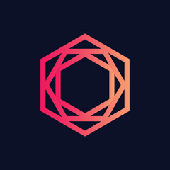 Naklejka premium Hexagon Abstract Logo Design template