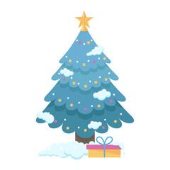 Christmas tree with gift box