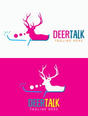 Deer talk logo icon vector vector template elements
