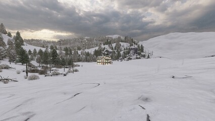 ski resort in the mountains