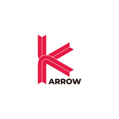 letter k arrow ribbon geometric logo vector