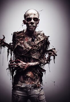An Undead Zombie 3D CGI Render Made To Look Like Photorealism