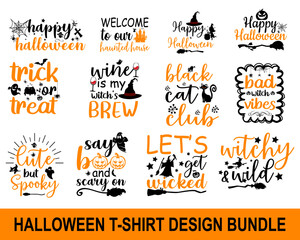 Halloween T-shirt Design SVG Bundle.