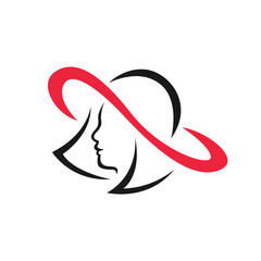 Obraz premium logo icon women with hat vector illustration