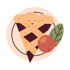 slice cake and fruit