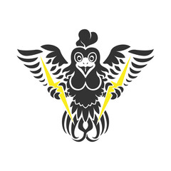 electric chicken logo icon vector illustration
