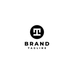 Obraz premium Minimalist Classy Initial Letter T Inside Circle Logo Design. T Initials in Circle Logo Design.