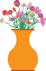 Watercolor Flower with Vase