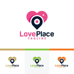 love place logo icon vector isolated