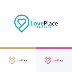 love place logo icon vector isolated