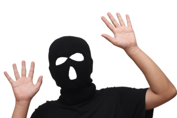 Man with black mask Burglar Thief face png file