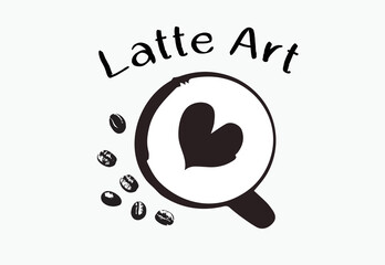 Basic Latte Art, Rosetta Latte art Icon. Vector EPS10