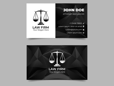 Monochrome Law Firm Business Card Template