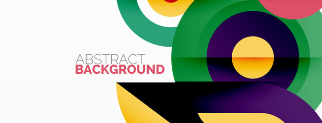 Abstract round shapes background. Minimalist decoration. Geometric background with circles and rings