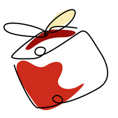 christmas present gift box glowing ornament for christmas tree decoration continuous one line design with color