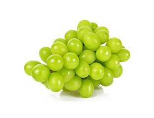green grapes isolated on white background.