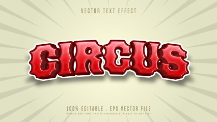 Circus 3d editable text effect font style