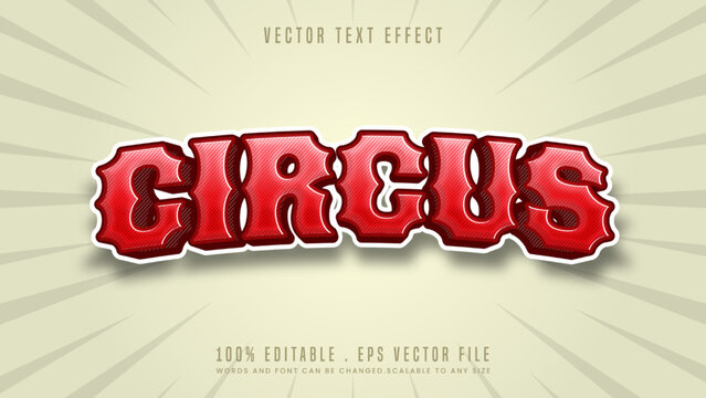 Circus 3d Editable Text Effect Font Style