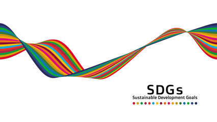 持続可能な開発目標 SDGsのコンセプトカラーである17色のリボンアートです デザイン ベクター