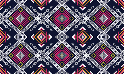 Geometric ethnic flower pattern for background,fabric,wrapping,clothing,wallpaper,Batik,carpet,embroidery style.