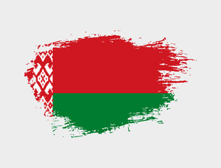 Classic brush stroke painted national Belarus country flag illustration