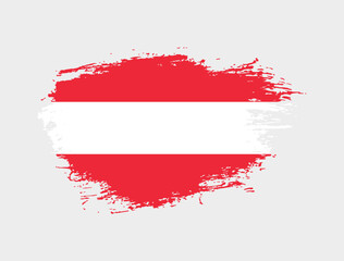 Classic brush stroke painted national Austria country flag illustration