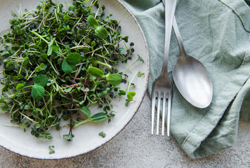 Micro greens in a plate