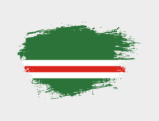 Classic brush stroke painted national Chechen Republic of Ichkeria country flag illustration