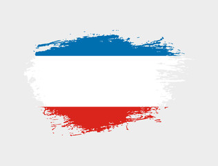 Classic brush stroke painted national Crimea country flag illustration