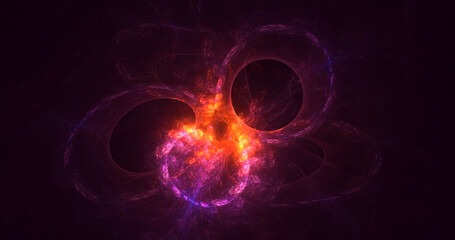 Fototapeta premium 3D rendering abstract multicolor fractal light background